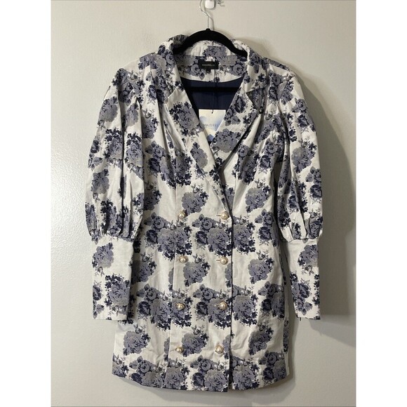 MAJORELLE Floral Donnie Mini Blazer Dress Size Small Blue NEW Party Garden - Picture 1 of 12